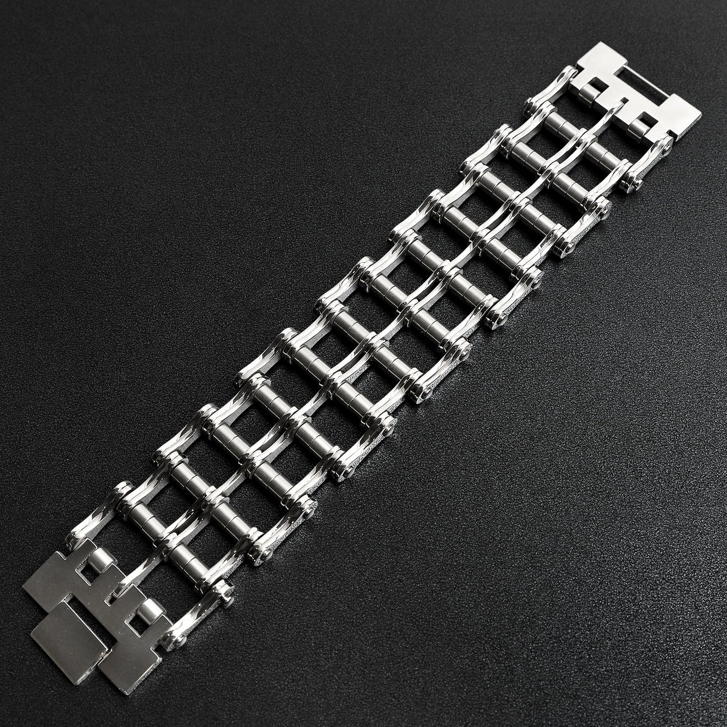 Stainless Steel Heavy Double Bike Chain Bracelet