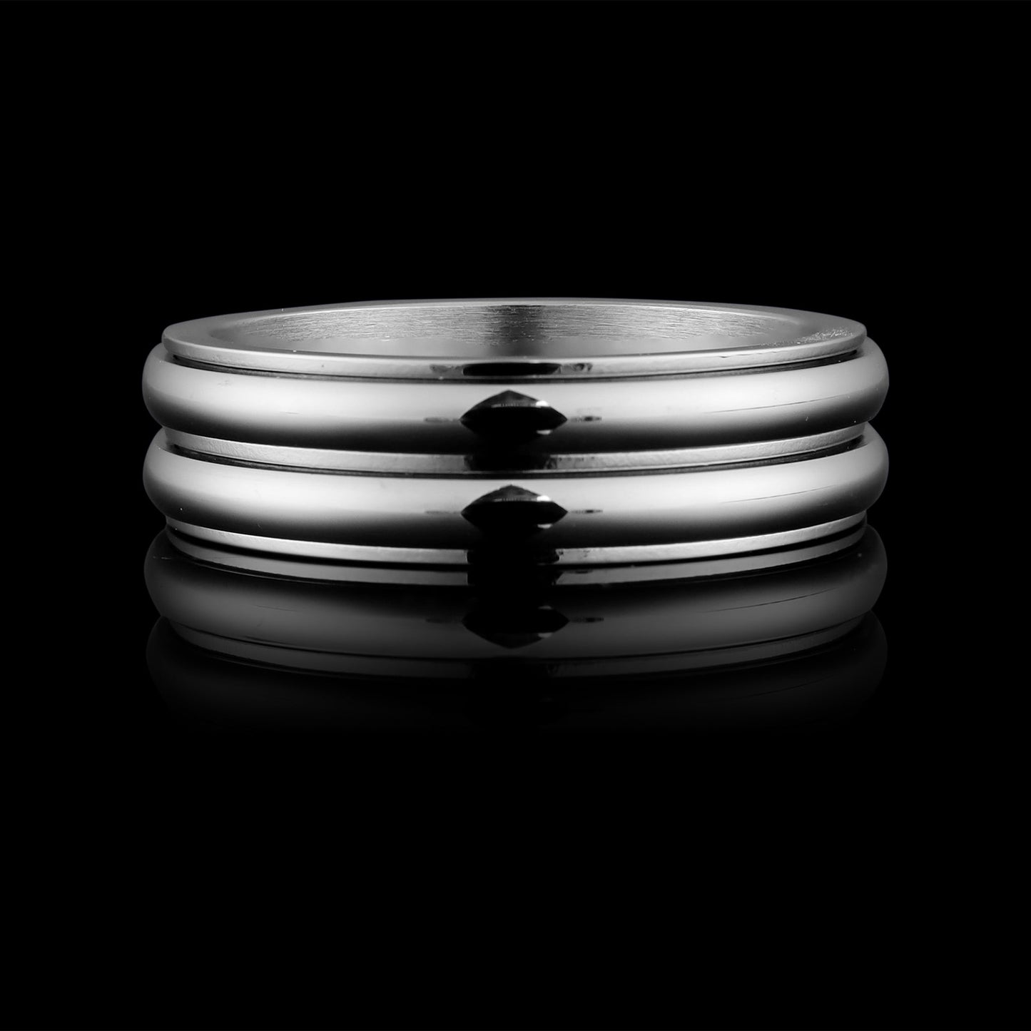Grooved Spinner Center Unisex Ring