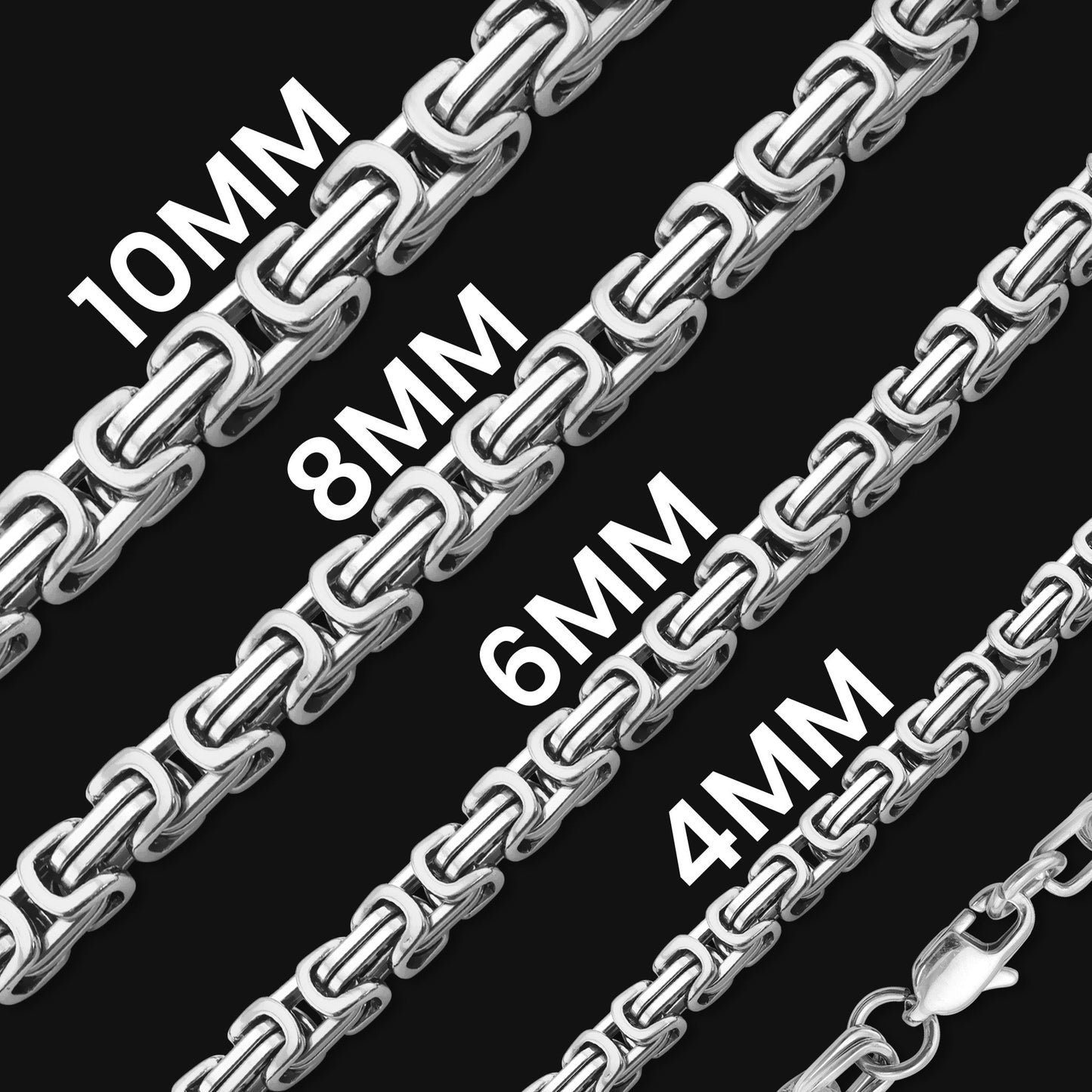 Stainless Steel Byzantine Chain Necklace