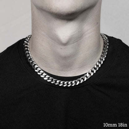 Stainless Steel Diamond Cut Curb Chain Necklace