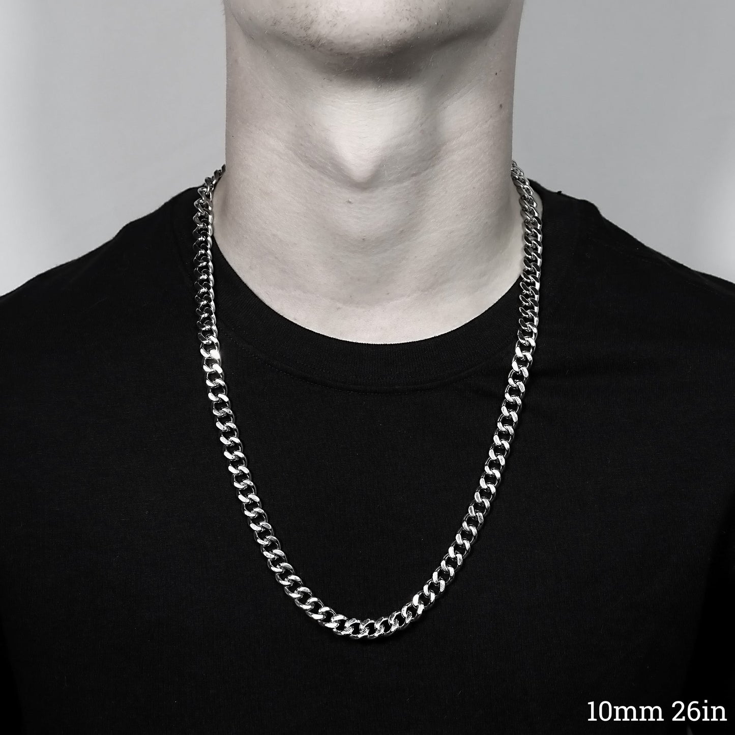 Stainless Steel Diamond Cut Curb Chain Necklace