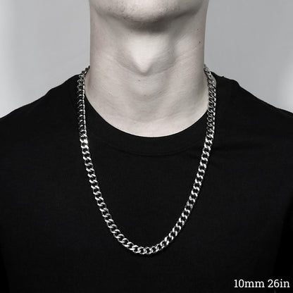 Stainless Steel Diamond Cut Curb Chain Necklace