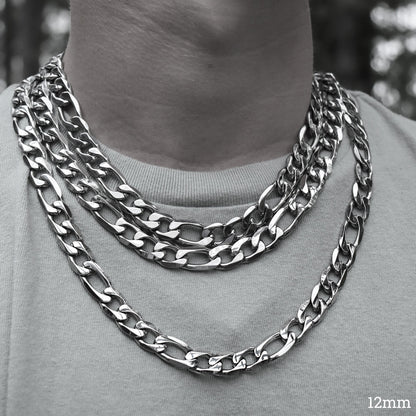 Stainless Steel Figaro Chain Necklace
