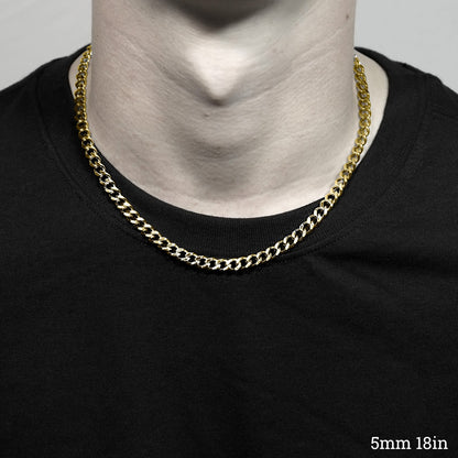 Gold Diamond Cut Curb Chain