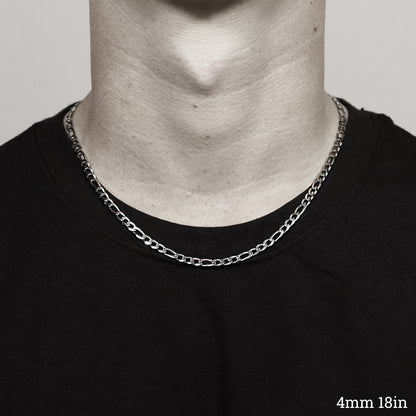 Stainless Steel Figaro Chain Necklace