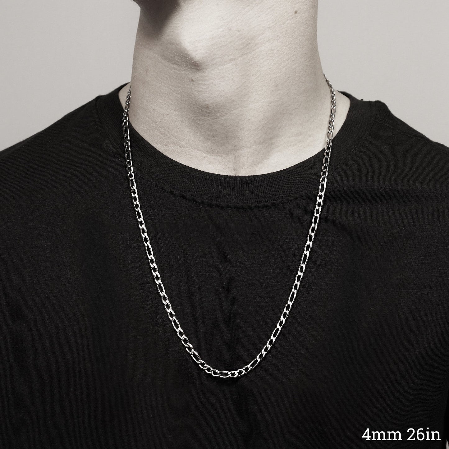 Stainless Steel Figaro Chain Necklace