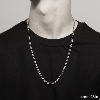 Stainless Steel Figaro Chain Necklace