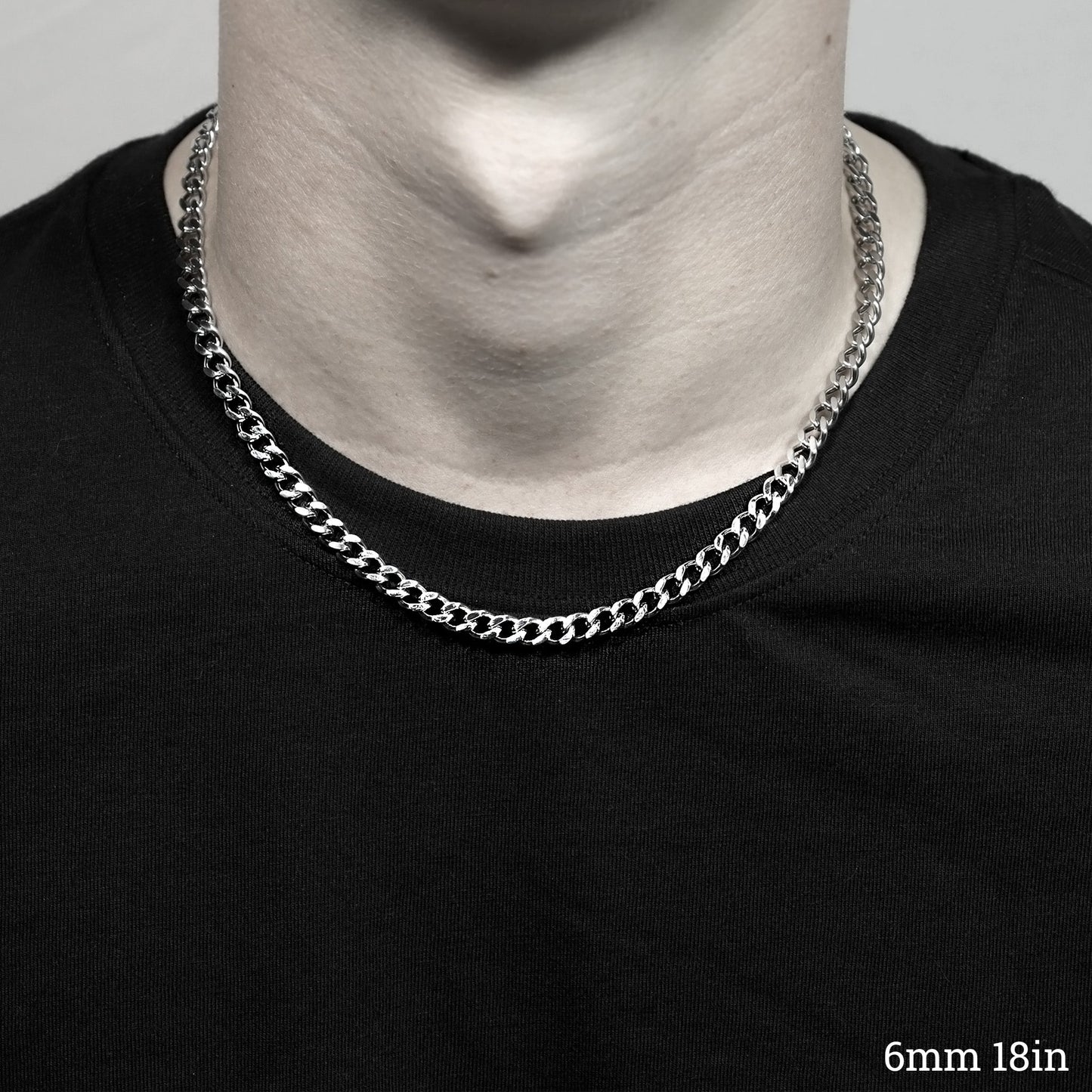 Stainless Steel Diamond Cut Curb Chain Necklace