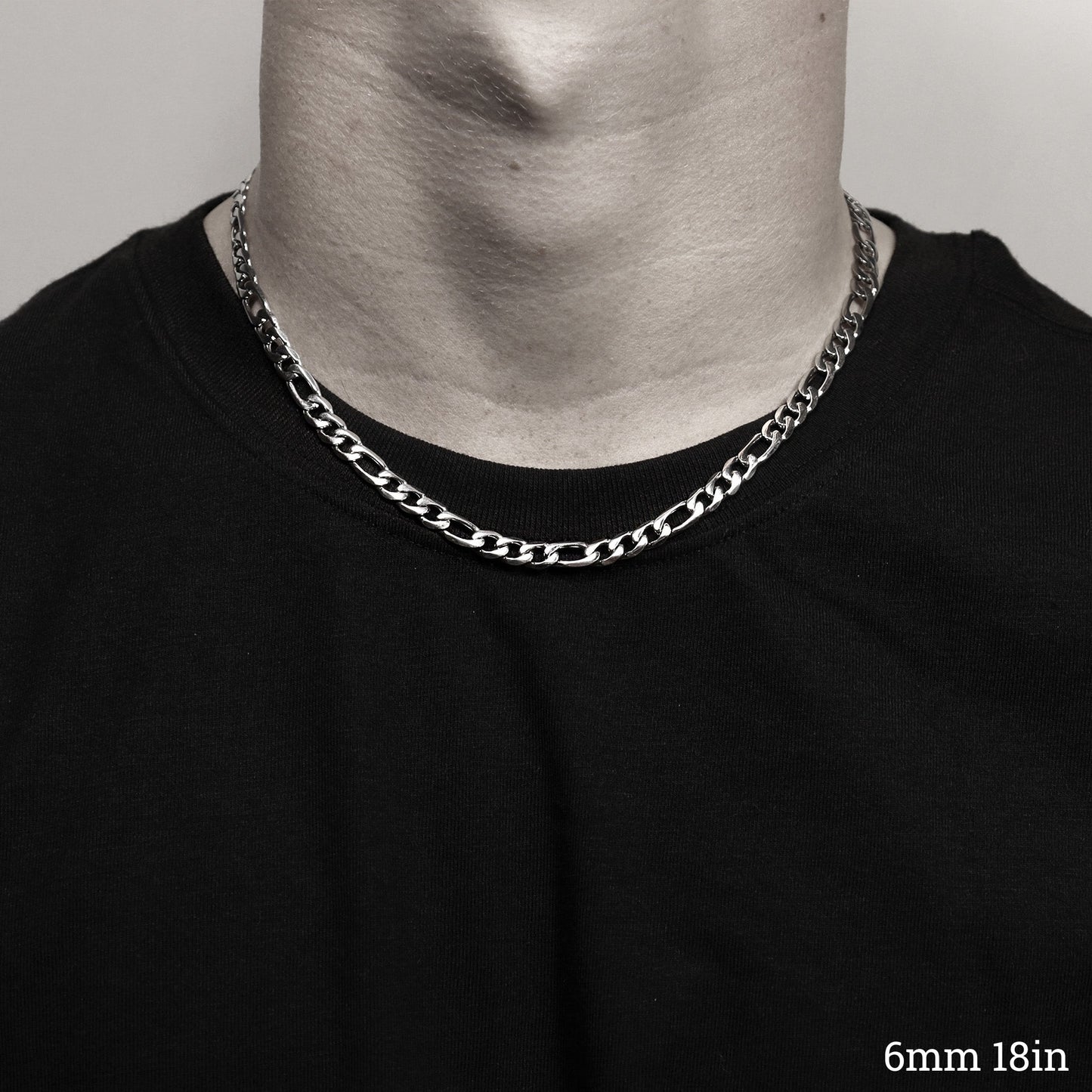 Stainless Steel Figaro Chain Necklace