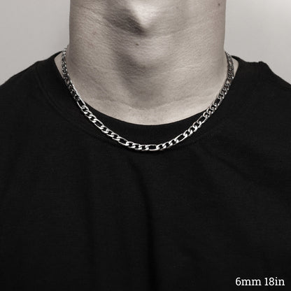 Stainless Steel Figaro Chain Necklace