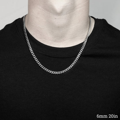 Stainless Steel Diamond Cut Curb Chain Necklace