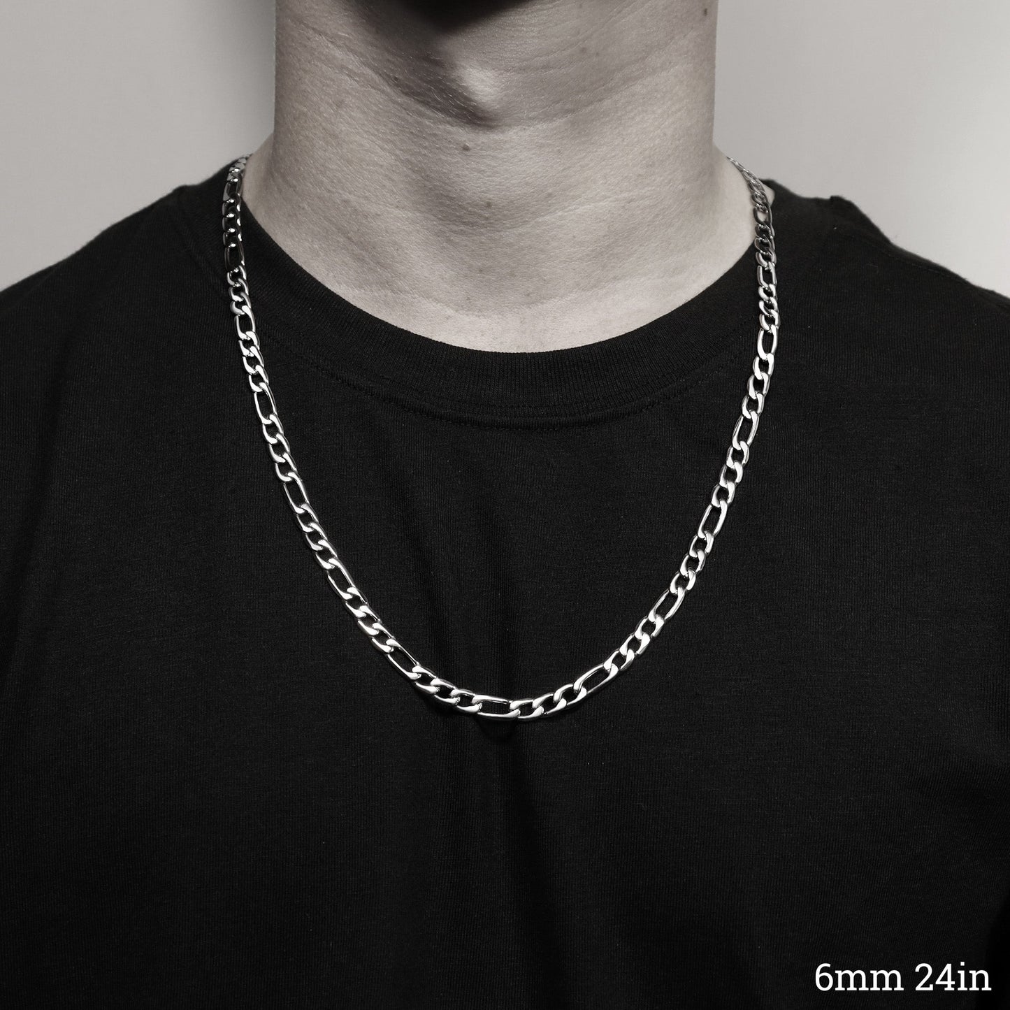 Stainless Steel Figaro Chain Necklace
