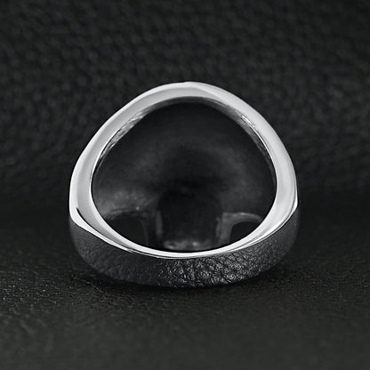 Stainless Steel 18K Gold Plated Red CZ Eyed Filigree Skull Ring