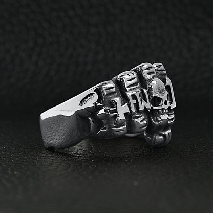 Stainless Steel Biker Rings Fist Ring