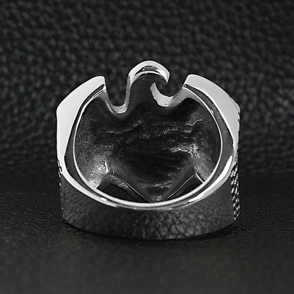 AMERICAN BIKER 18K Gold PVD Coated Stainless Steel Eagle Ring