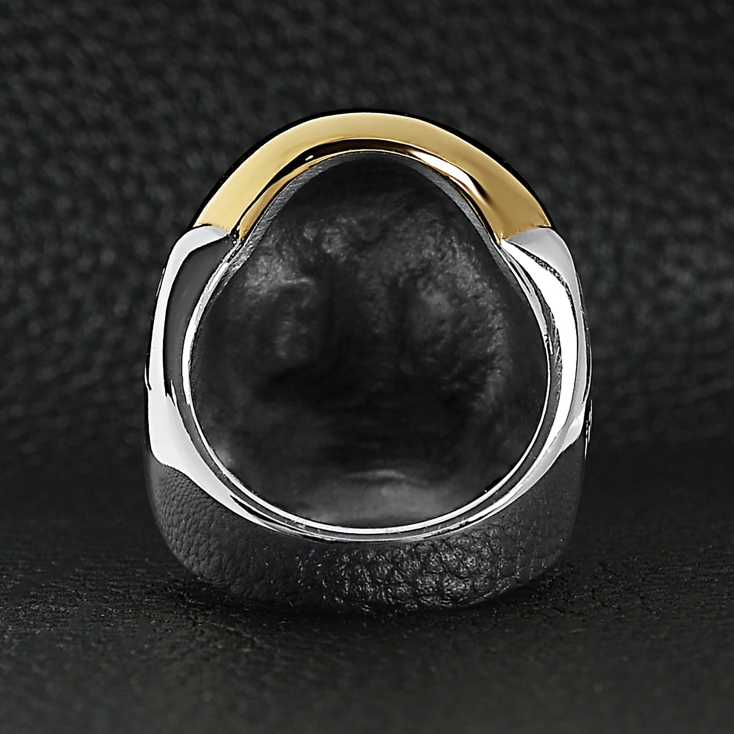 Stainless Steel And 18K Gold PVD Coated Skull Ring