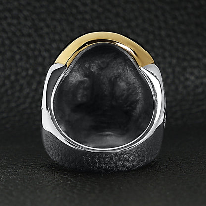 Stainless Steel And 18K Gold PVD Coated Skull Ring