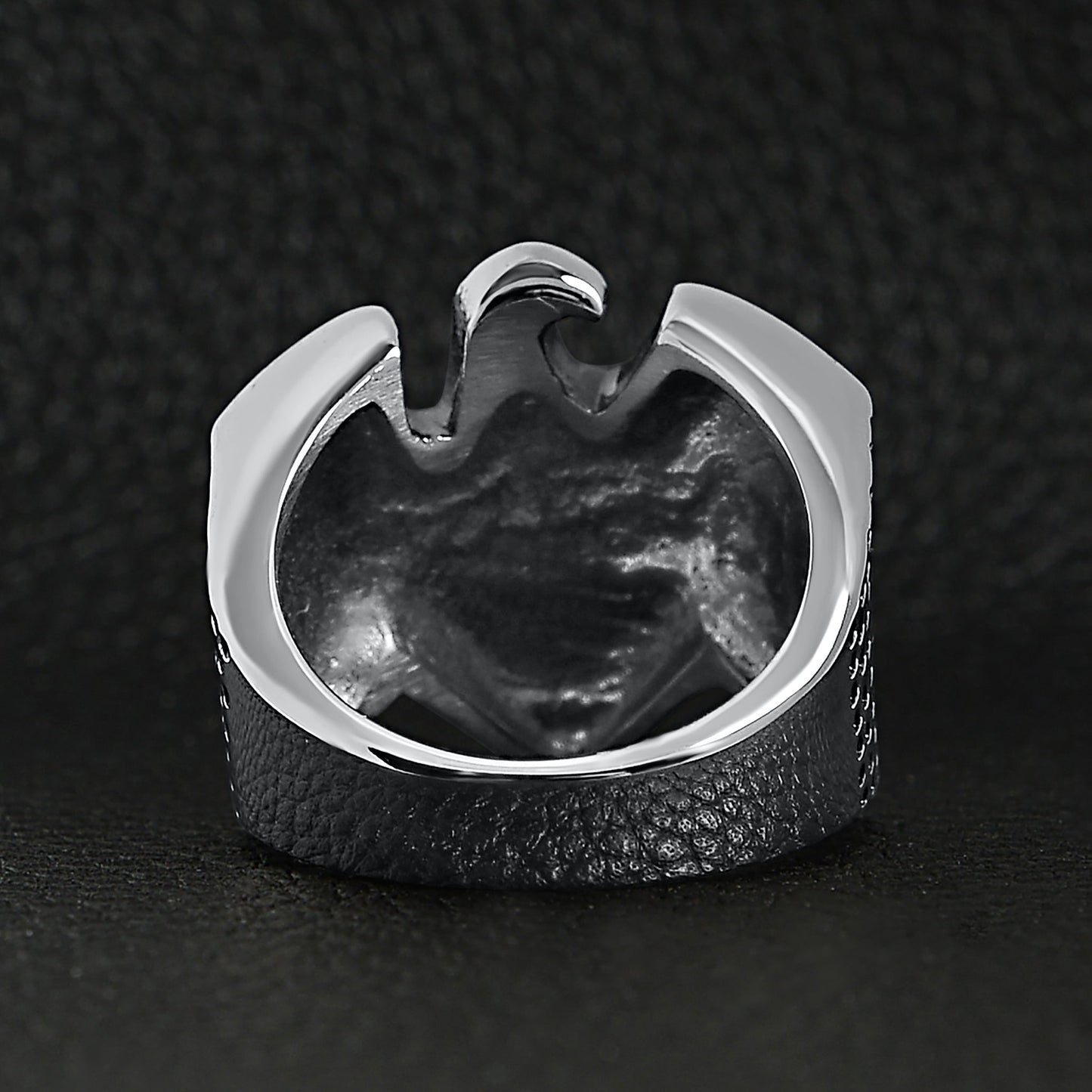 Stainless Steel "AMERICAN BIKER" With Eagle Unisex Ring