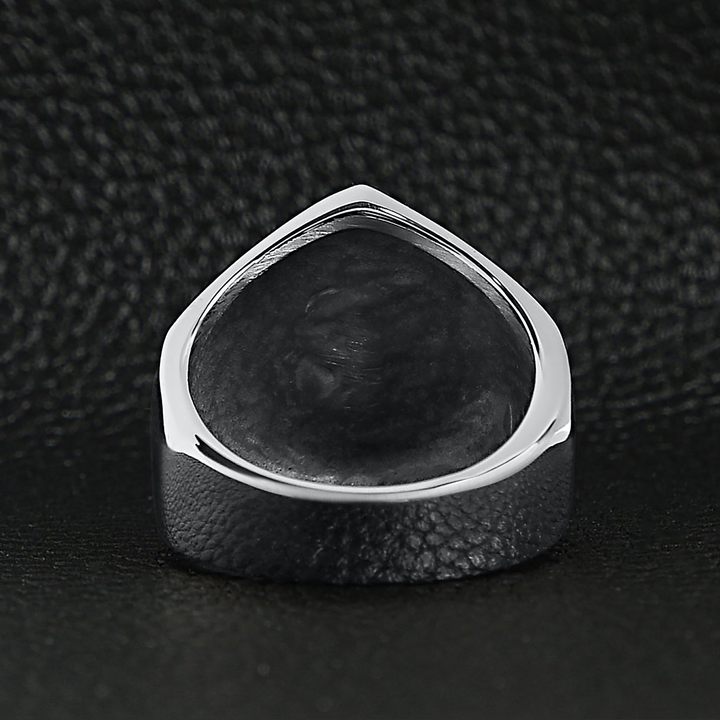 Stainless Steel Lucky "7" With Skull Accents Signet Ring