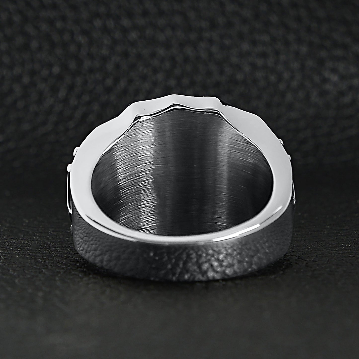 18K Gold PVD Coated Stainless Steel Fleur De Lis Shield Signet Ring