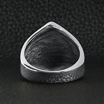 18K Gold PVD Coated Stainless Steel "13" and Skulls Signet Ring