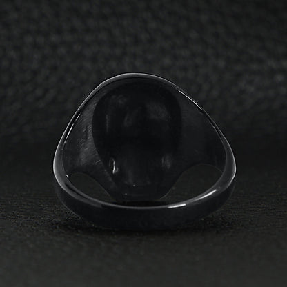 Stainless Steel Black Skull Ring