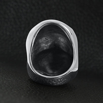 Stainless Steel USA Freedom Rider Skull Ring