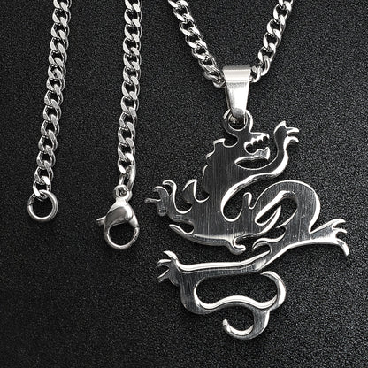 Stainless Steel Dragon Curb Chain Necklace