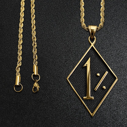 Stainless Steel 18K Gold PVD Coated Small 1% Biker Rope Chain Necklace