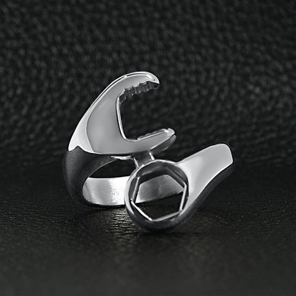 Stainless Steel Wrench Unisex Ring