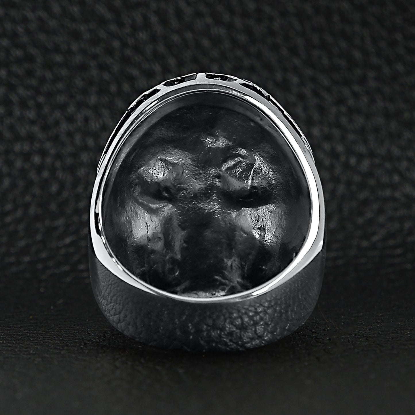 Detailed Skull With Red CZ Eyes Stainless Steel Polished Unisex Ring