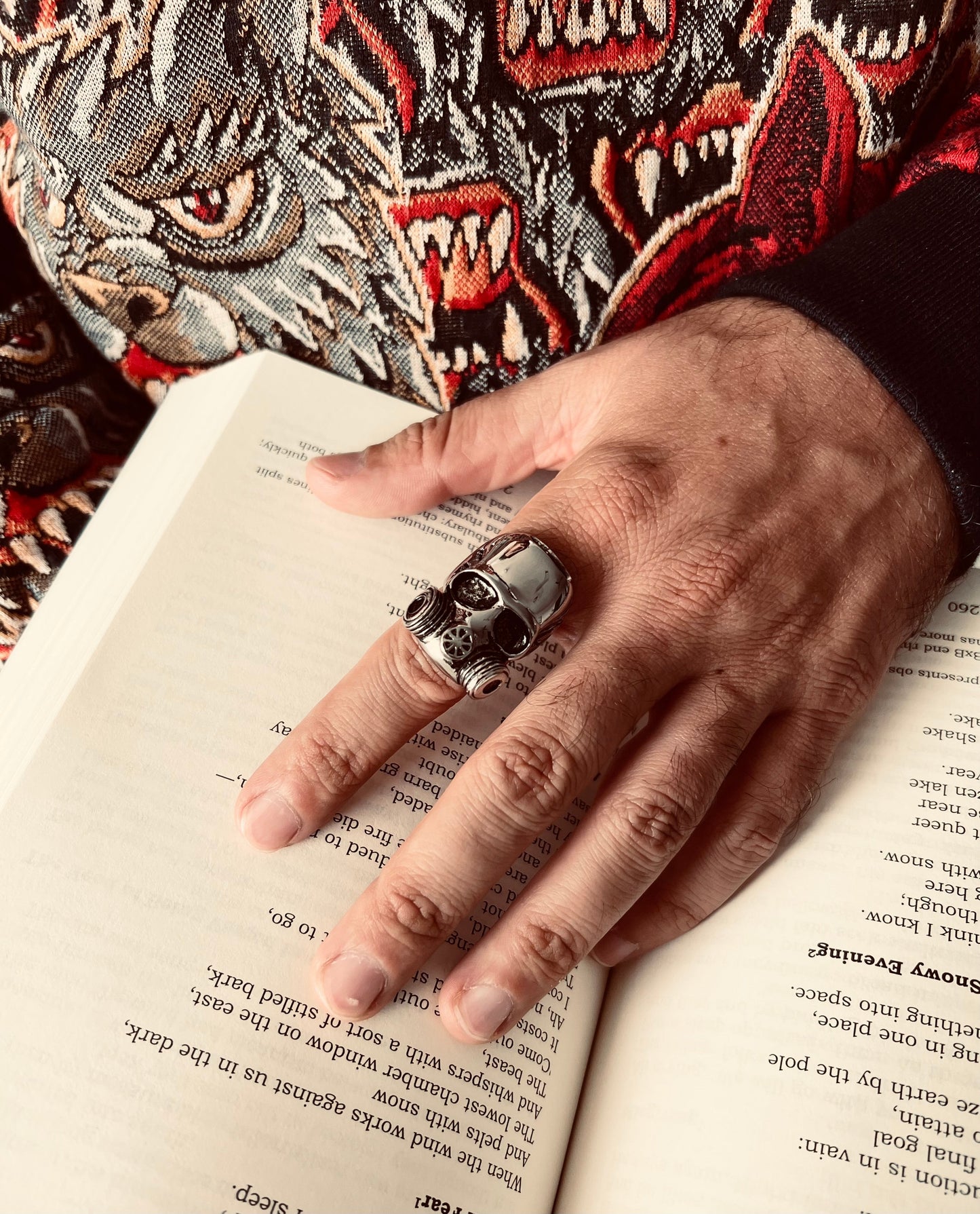 Stainless Steel Gas Mask Skull Ring