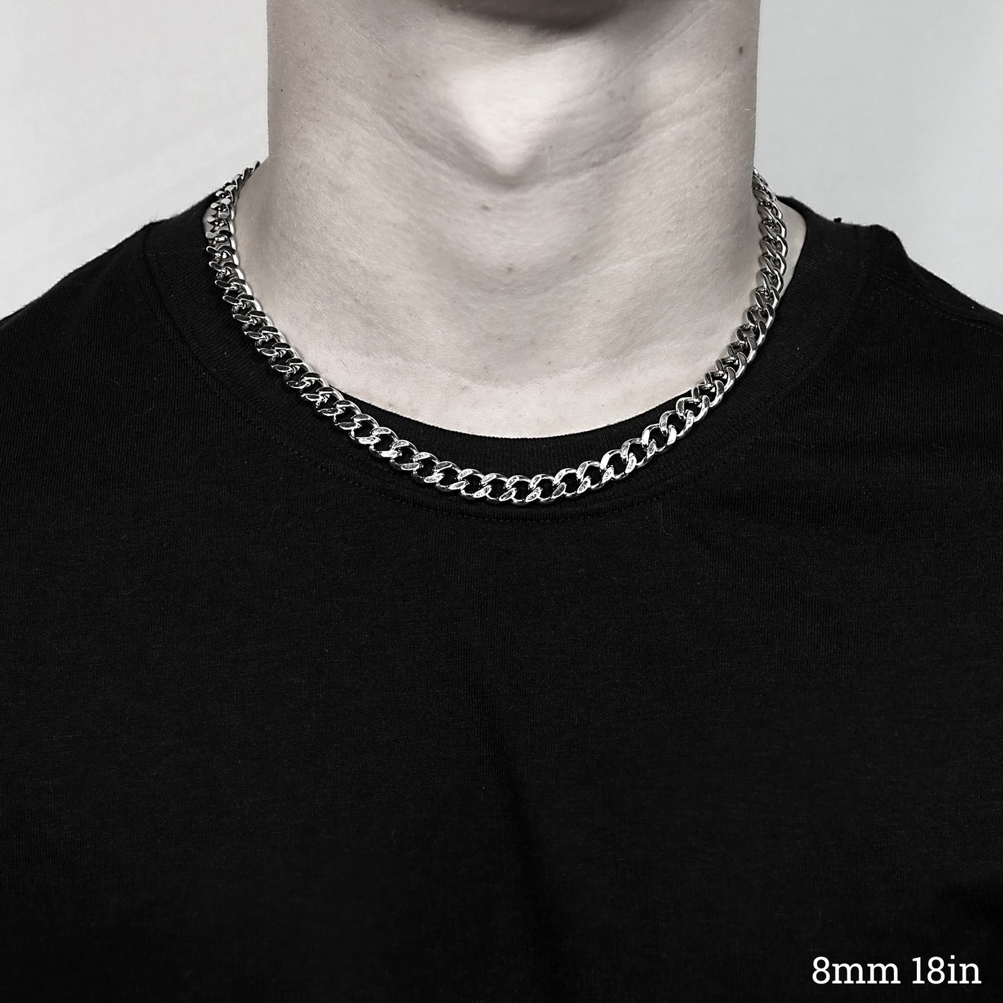 Stainless Steel Diamond Cut Curb Chain Necklace