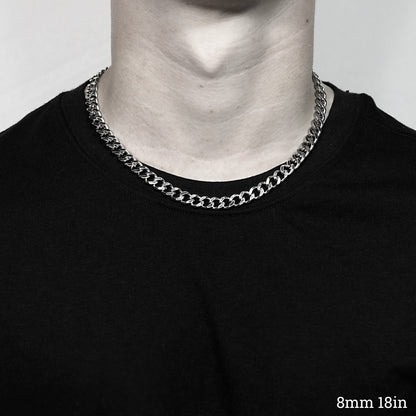 Stainless Steel Diamond Cut Curb Chain Necklace