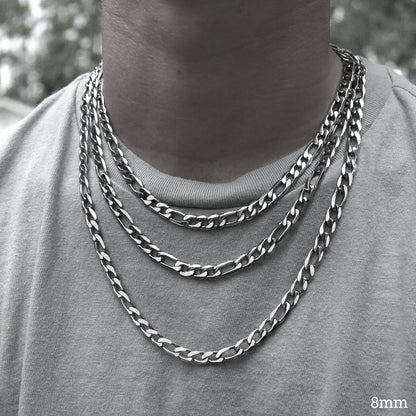 Stainless Steel Figaro Chain Necklace
