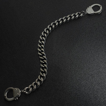 Stainless Steel Or Black Handcuff Bracelet
