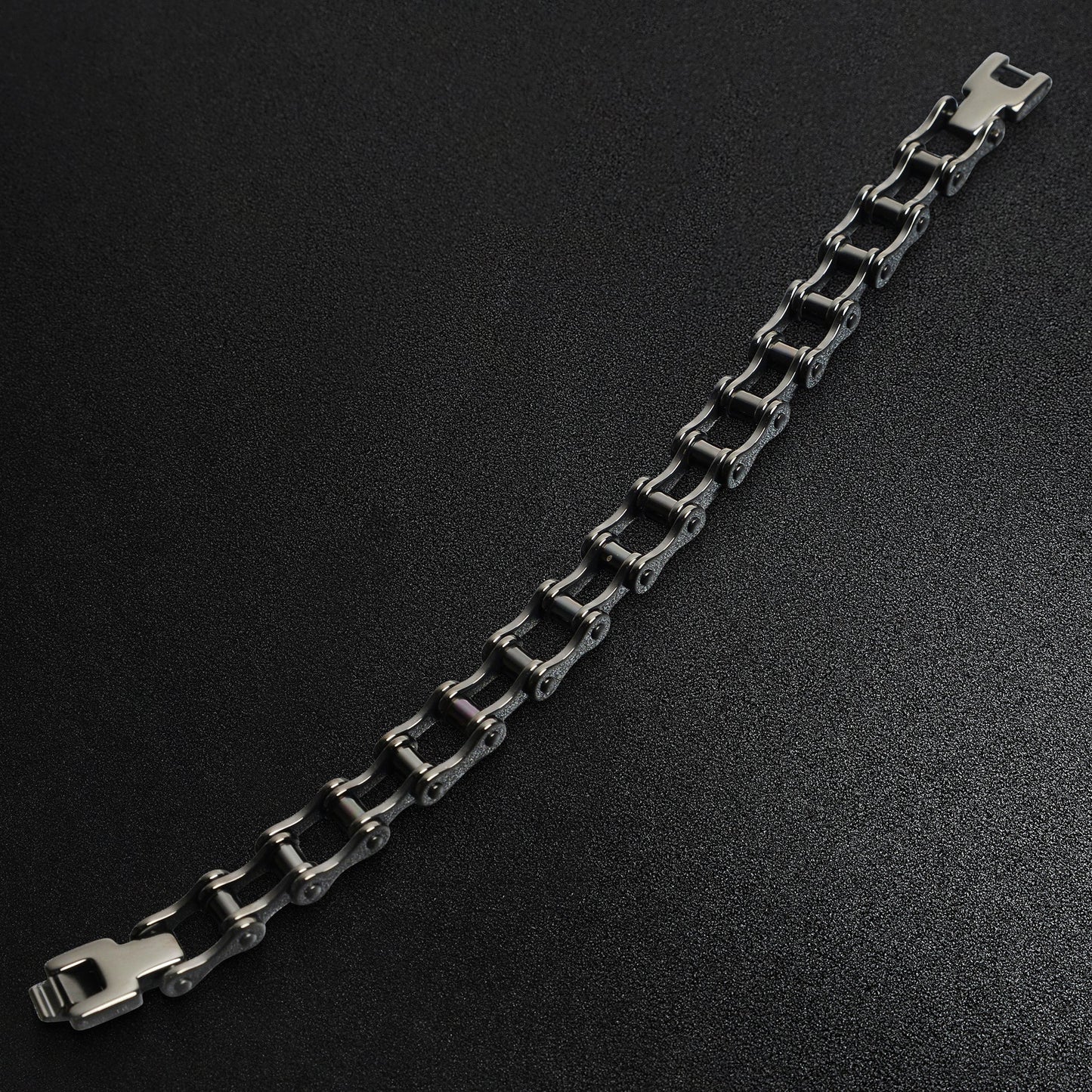 Stainless Steel Black Bike Chain Bracelet