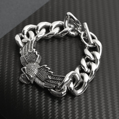 Stainless Steel Skull Wings Bracelet