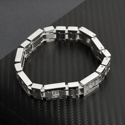 Stainless Steel CZ Accent Bracelet