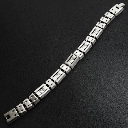 Stainless Steel CZ Accent Bracelet