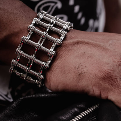 Stainless Steel Heavy Double Bike Chain Bracelet