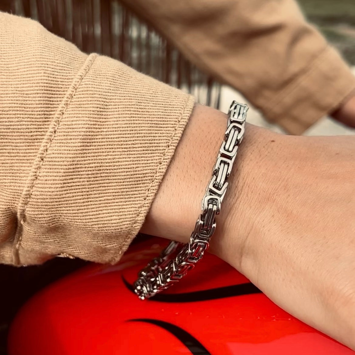 Stainless Steel Byzantine Chain Bracelet