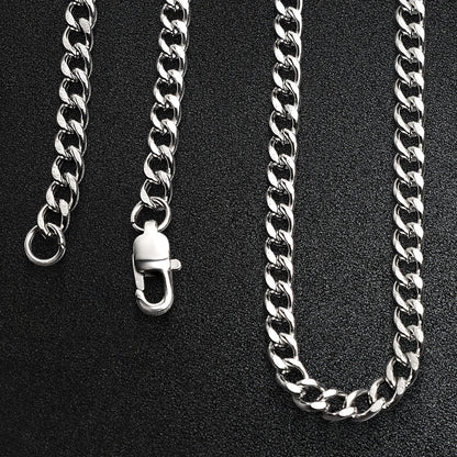 Stainless Steel Diamond Cut Curb Chain Necklace