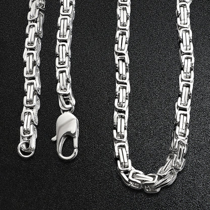 Stainless Steel Byzantine Chain Necklace