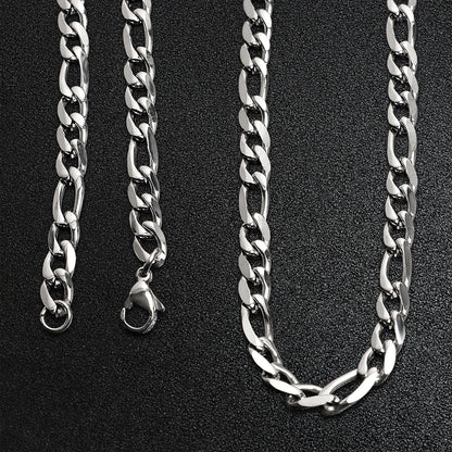 Stainless Steel Figaro Chain Necklace