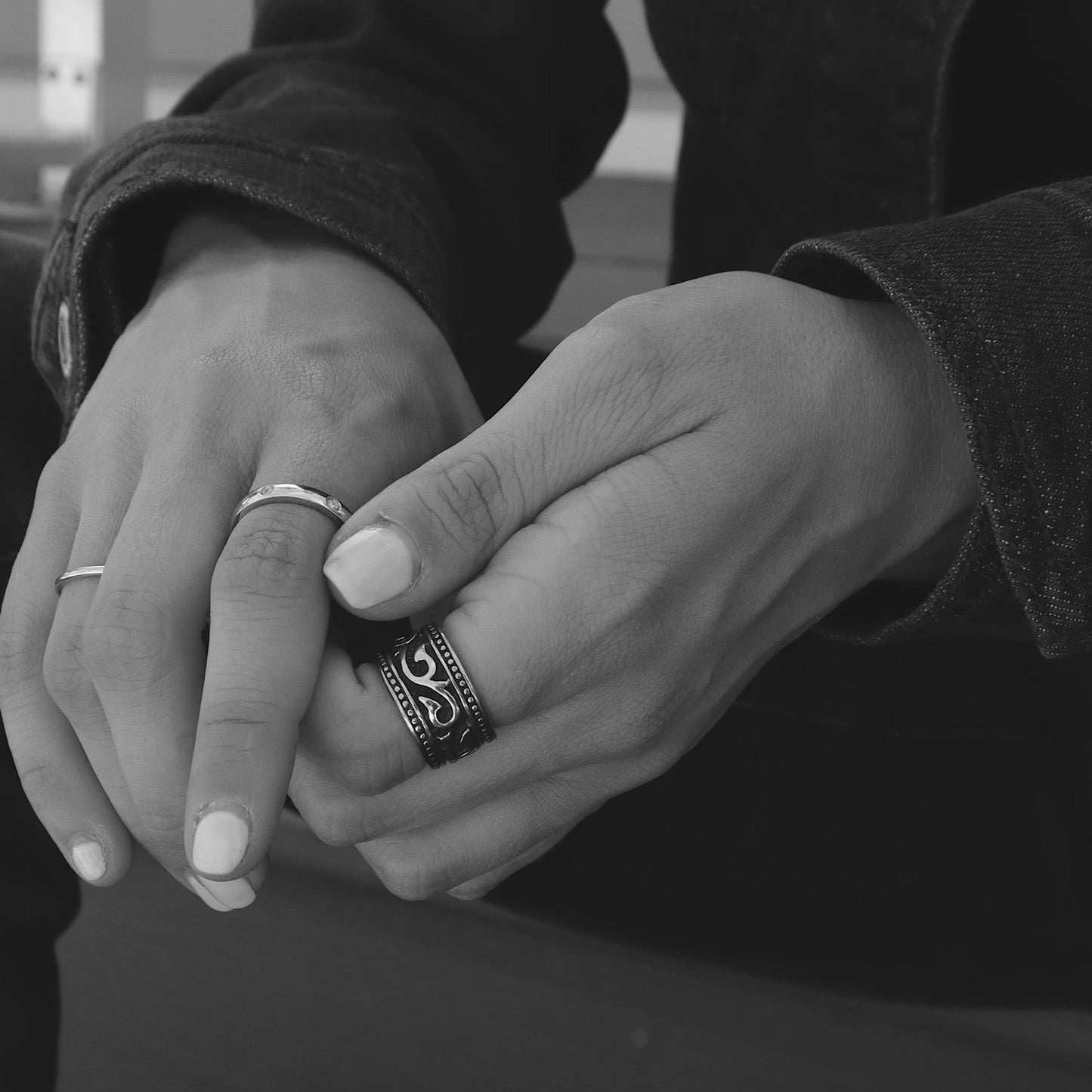 Stainless Steel Detailed Tribal Ring