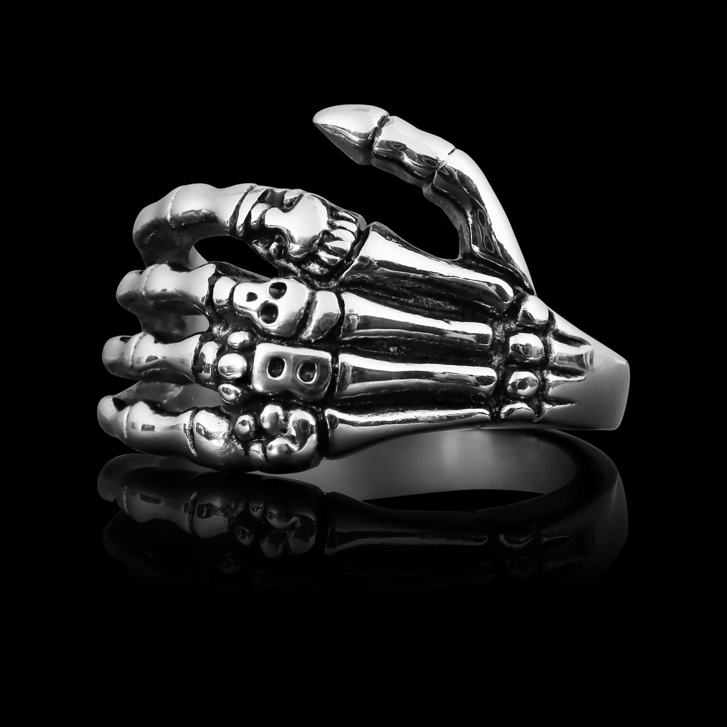 Stainless Steel Skeleton Hand Ring
