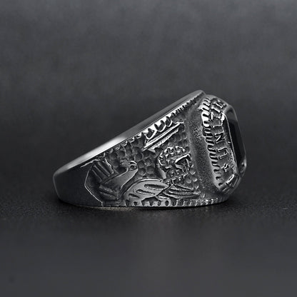 United States Military Black Stone Women's Army Ring