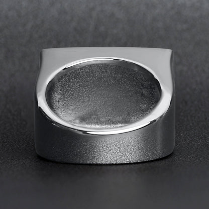 Stainless Steel "USMC" Women's Signet Ring