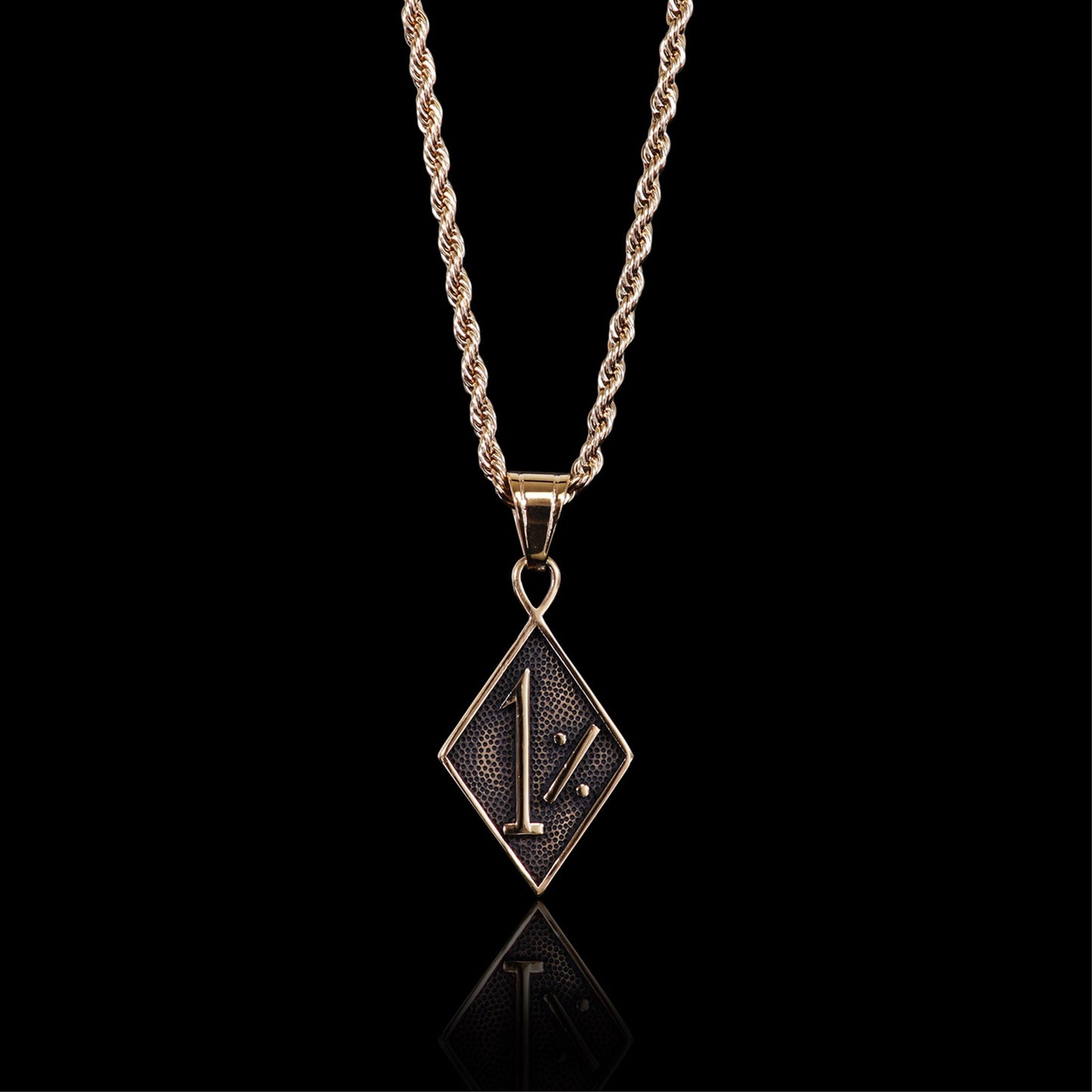 Stainless Steel 18K Gold PVD Coated Small 1% Biker Rope Chain Necklace